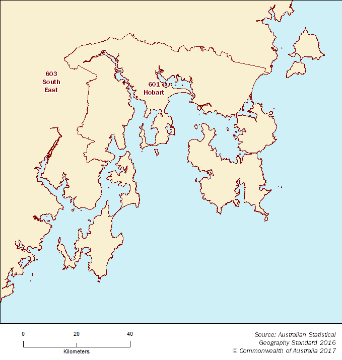 Figure 3.12: Statistical Area Level 4 Map - Hobart