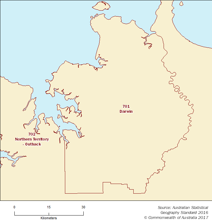 Figure 3.14: Statistical Area Level 4 Map - Darwin