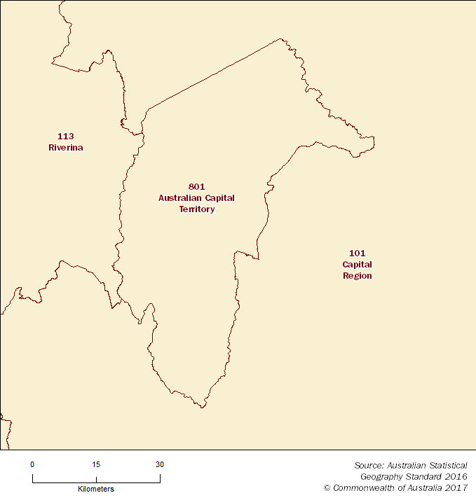 Figure 3.15: Statistical Area Level 4 Map - Australian Capital Territory