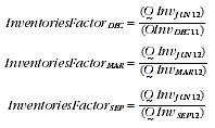 Equation: Equation for calculating off-June inventories factors