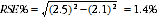 Equation: RSE of x over y - example