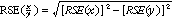 Equation: RSE (x / y) = square root of [RSE (x)] squared - [RSE (y)] squared