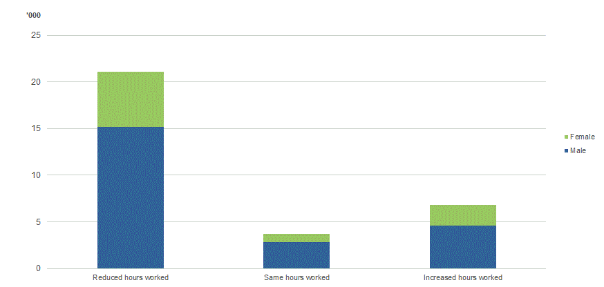 OLDER PEOPLE WHO CONTINUED WORKING, Longitudinal hours worked by Sex, 2006 to 2016