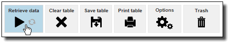 Image: Tabulation guidance: Table options which provides the retrieve data button.