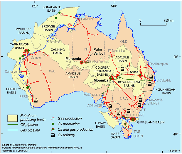 18.28 LOCATIONS OF OIL AND GAS PRODUCTION AND PIPELINES—2009