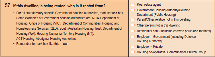 Image of Question 57, 2011 Census Household Form