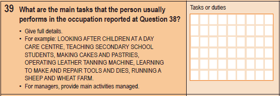Image of Question 39, 2011 Census Household Form