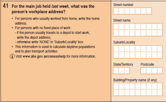 Image of Question 41, 2011 Census Household Form