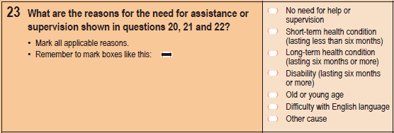 Image of Question 23, 2011 Census Household Form