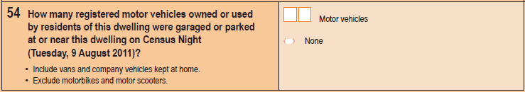 Image of Question 54, 2011 Census Household Form