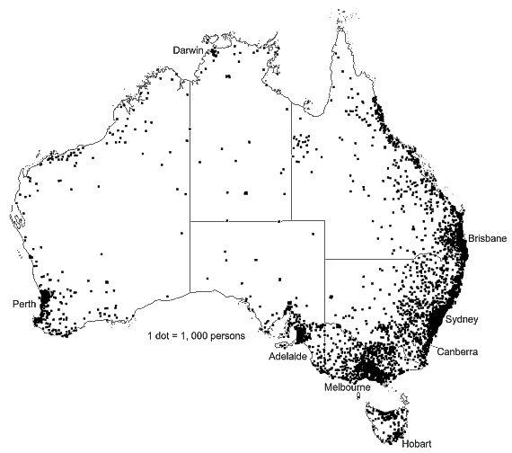 Map 5.17: POPULATION DISTRIBUTION(a) - 30 June 2004