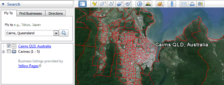 Map: Google Earth region sample