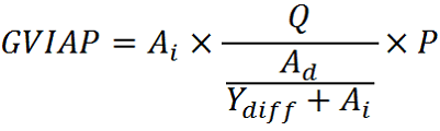 Formula: GVIAP = Ai * [Q/(Ad/Ydiff + Ai)] * P 