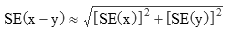 Image - SE x minus y equals the square root of SE x squared plus SE y squared