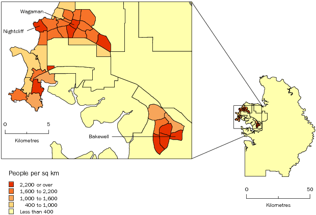 Diagram: POPULATION DENSITY, Darwin SD—June 2009