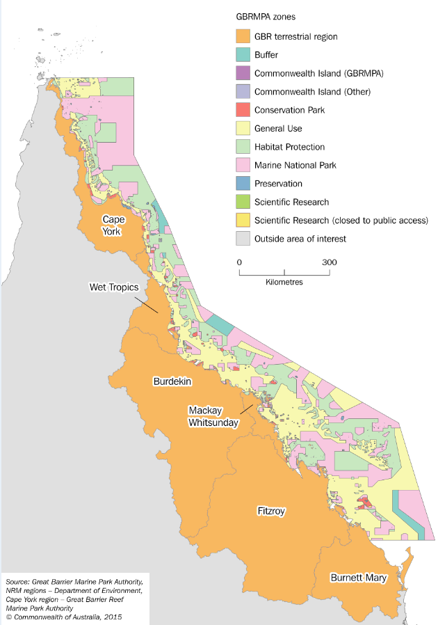 FIGURE 1.1: MAP OF GREAT BARRIER REEF MARINE PARK ZONING, 2004 to Present