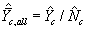 Diagram: Y bar hat subscript c,all equals Y hat subscript c divided by N hat subscript c