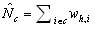 Diagram: N hat subscript c equals the summation of w subscript h,i, over all i belonging to c