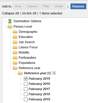 image showing how to select different reference years