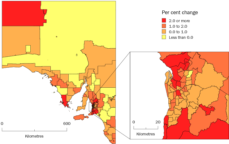 Diagram: SLA POPULATION CHANGE, South Australia—2009-10