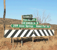 Picture of Yuendumu turn off on Tanami Road Northern Territory