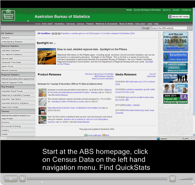 screen shot of ABS page