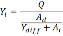 Formula: Y = Q/(Ad/Ydiff + Ai)