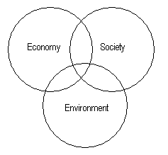 Framework: inter-relationships between society, economy and environment