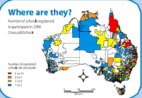 Locational representation of registered schools in 2006
