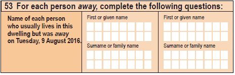Image: question 53 from the paper 2016 Census Household Form.