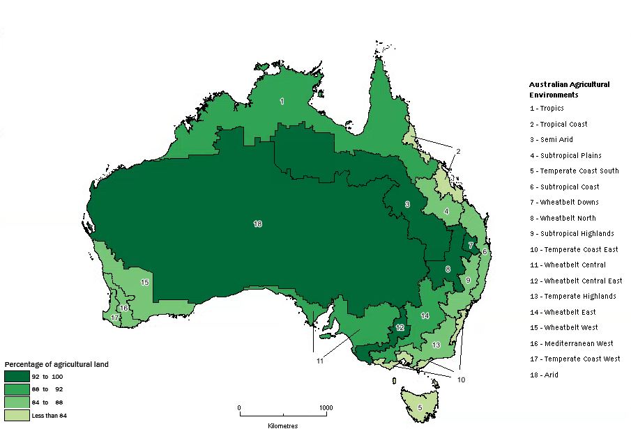 Image:  Map of land used for agricultural production, 2013-14