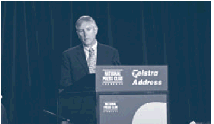 Image: The Australian Statistician, Mr Dennis Trewin, addressing the National Press Club
