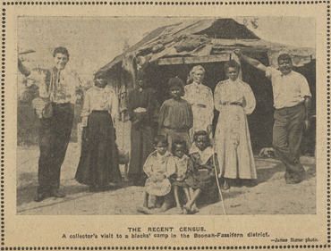 A Census collector with Indigenous people in the Boonah-Fassifern district of Queensland in 1911