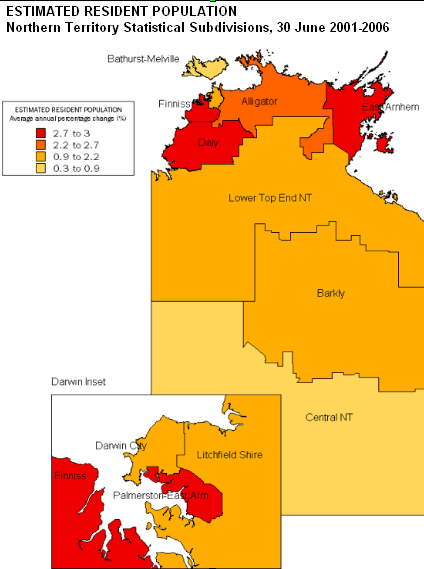Map of Norther Territory Statistical Subdivisions