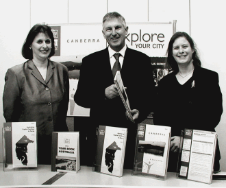 Image: Tracy Stewart, Dennis Trewin and Karin McDonald at the ABS@ACT Government launch.