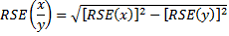 Equation: Calculation of relative standard errors of proportions and percentages