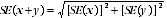 Equation - SE(x+y)= squared root of (SE(x)) squared + (SE(y)) squared