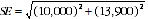 Equation - SE=square root of (10000)squared + (13900) squared