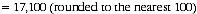 answer of equation - 17100 (rounded to the nearest 100)