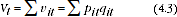 Equation: Formula to show that the value of all items in a period is equal to the sum of the product of prices and quantities of those items in that period.