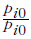 This is the ratio of the price for the ith item in period 0 relative to the same price, which equal 1. 
