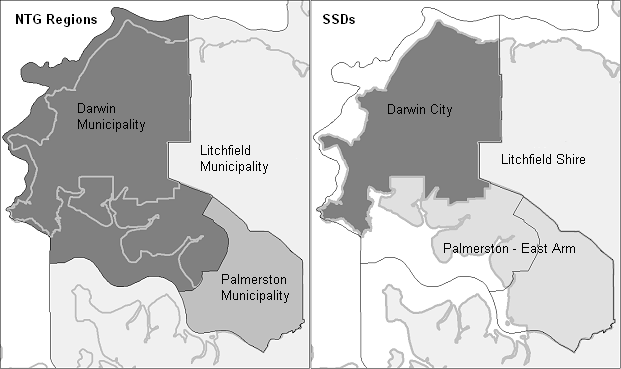 Diagram: Darwin and Palmerston regional boundaries