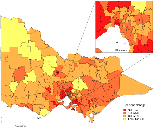 Diagram: SLA POPULATION CHANGE, Victoria—2008–09