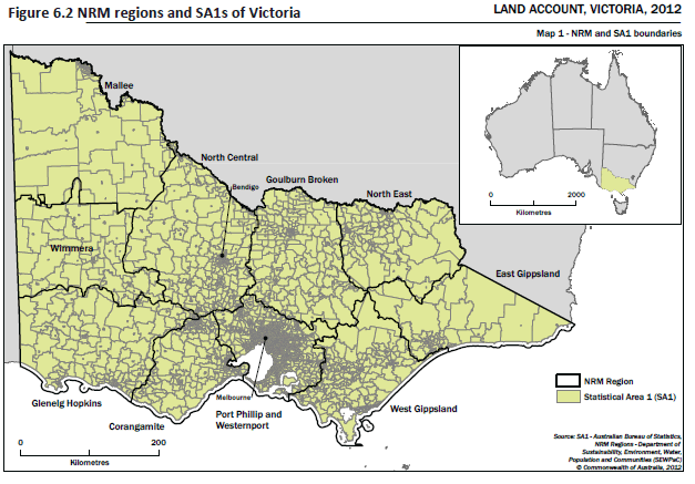 Figure 6.2 NRM regions and SA1s of Victoria