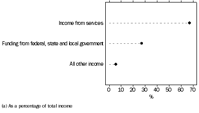 Graph: SOURCES OF INCOME, Hospitals(a)