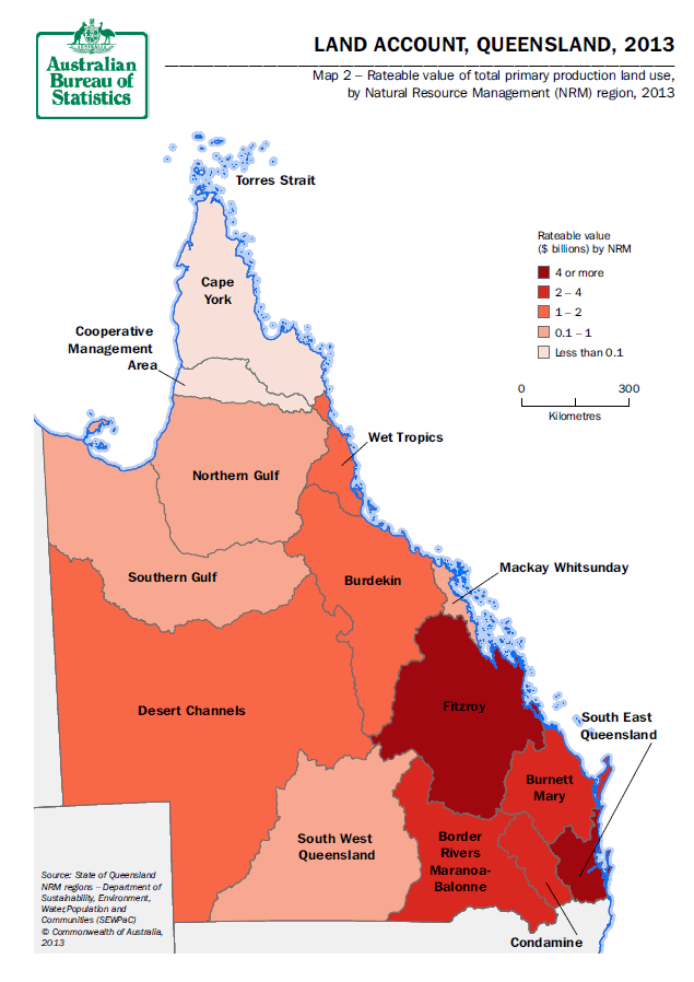 Map 2 - Rateable value of primary production by NRM