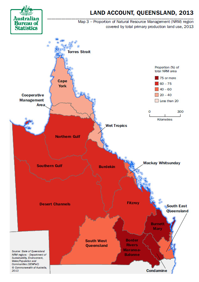 Map 3 - Proportion of NRM covered by primary production
