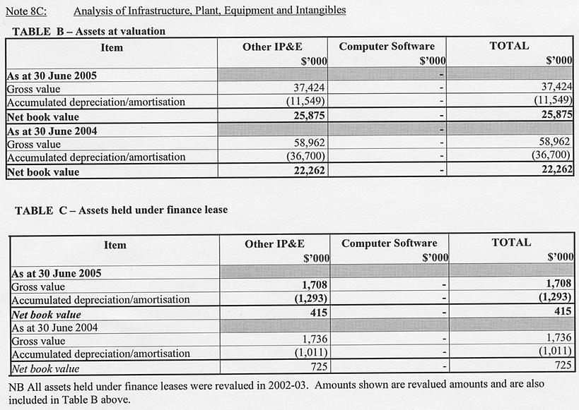 Image: Analysis of Infrastructure, plant, equipment and intangibles (continued)
