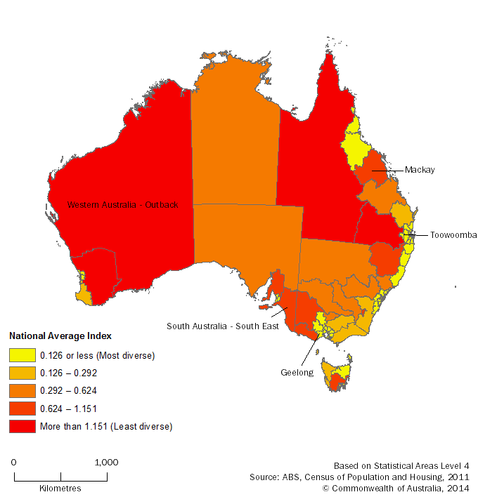 Map 1 National Average Index, 2011