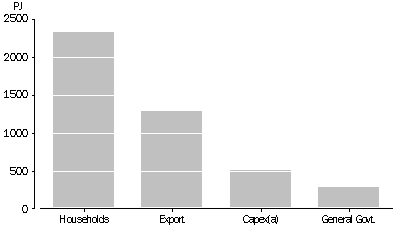 Energy combusted in Australia, By final use-1994-95